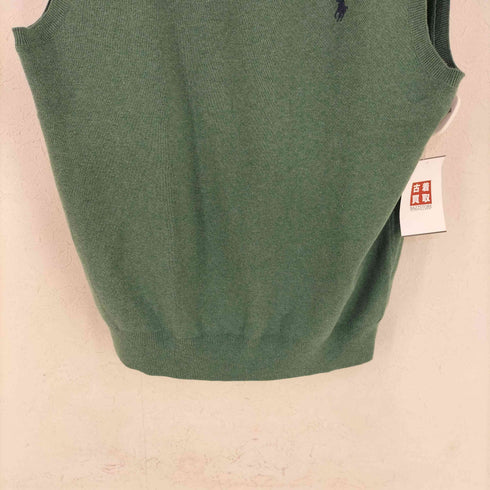 ポロバイラルフローレン Polo by RALPH LAUREN EXCLUSIVE OF DECORATION PIMA COTTON ポニー刺繍 Vネックニットベスト メンズ import:M