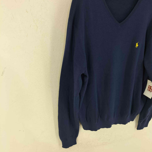 ポロバイラルフローレン Polo by RALPH LAUREN PIMA COTTON ポニー刺繍 Vネックニット メンズ import:XL