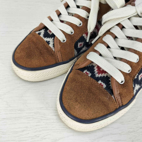 トリーバーチ TORY BURCH エスニック柄 裏ボア スエード切替 スニーカー レディース 8M F13