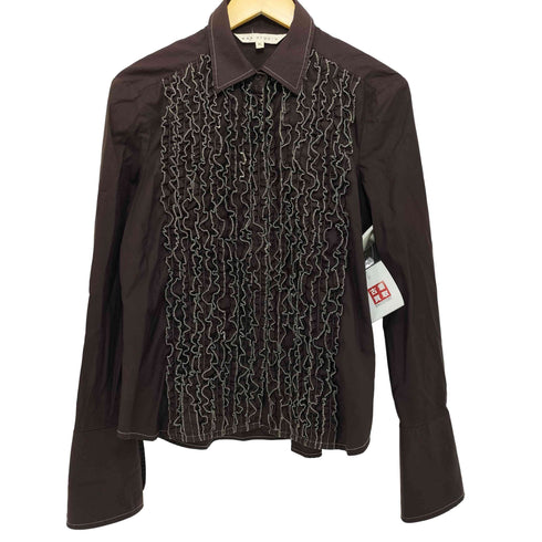 マックススタディオ MAX STUDIO 70-80s VICTORIAN SHIRT ダブルカフス レギュラーカラーシャツ レディース import:XL