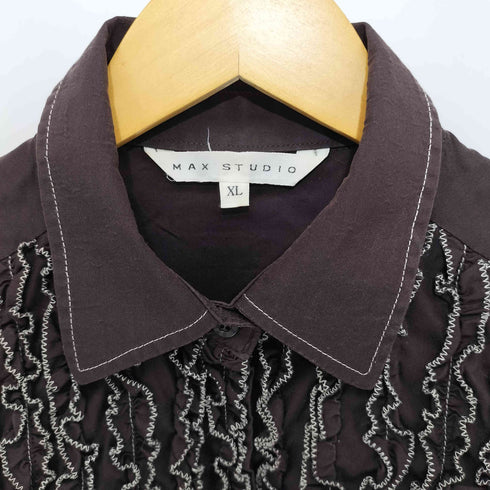 マックススタディオ MAX STUDIO 70-80s VICTORIAN SHIRT ダブルカフス レギュラーカラーシャツ レディース import:XL