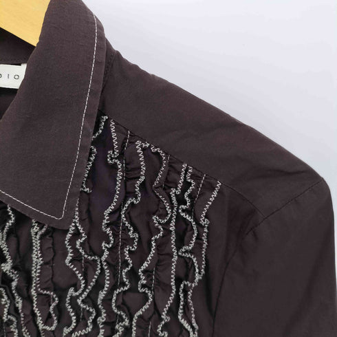 マックススタディオ MAX STUDIO 70-80s VICTORIAN SHIRT ダブルカフス レギュラーカラーシャツ レディース import:XL