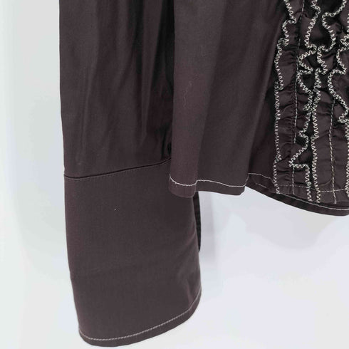 マックススタディオ MAX STUDIO 70-80s VICTORIAN SHIRT ダブルカフス レギュラーカラーシャツ レディース import:XL