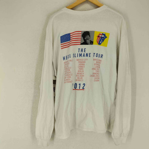 両面プリントクルーネック LS Tシャツ メンズ