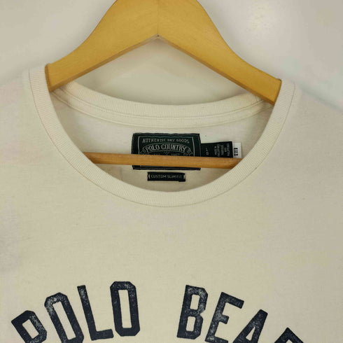 ポロカントリーラルフローレン POLO COUNTRY RALPH LAUREN CUSTOM SLIM FIT POLO BEAR ポロベア プリント モチーフ刺繍 Tシャツ メンズ import:L