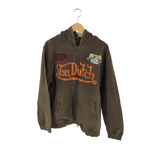 ボンダッチ Von Dutch ワッペンダブルジップパーカー メンズ M