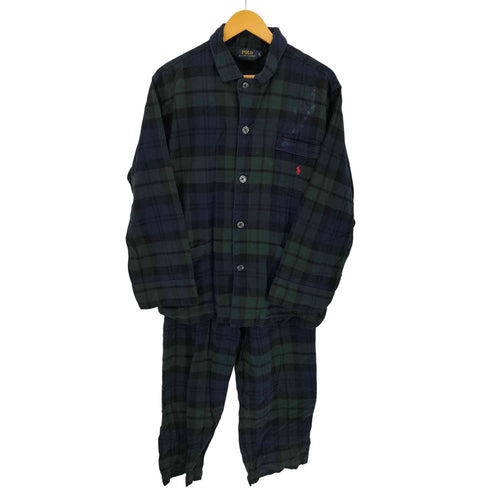ポロラルフローレン POLO RALPH LAUREN ポニー刺繍 ブラックウォッチ パジャマシャツ セットアップ メンズ import:L