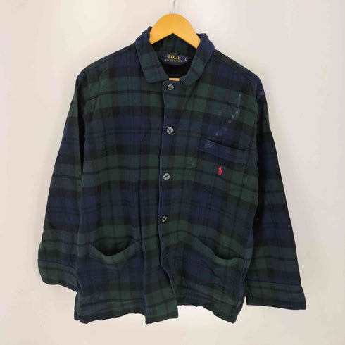 ポロラルフローレン POLO RALPH LAUREN ポニー刺繍 ブラックウォッチ パジャマシャツ セットアップ メンズ import:L