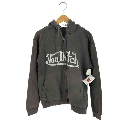 ボンダッチ Von Dutch フロントロゴ ジップパーカー メンズ L
