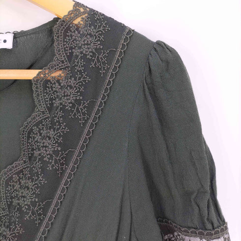 ザラ ZARA レース Vネック シャツ ワンピース レディース import:XS