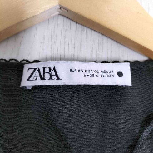 ザラ ZARA レース Vネック シャツ ワンピース レディース import:XS