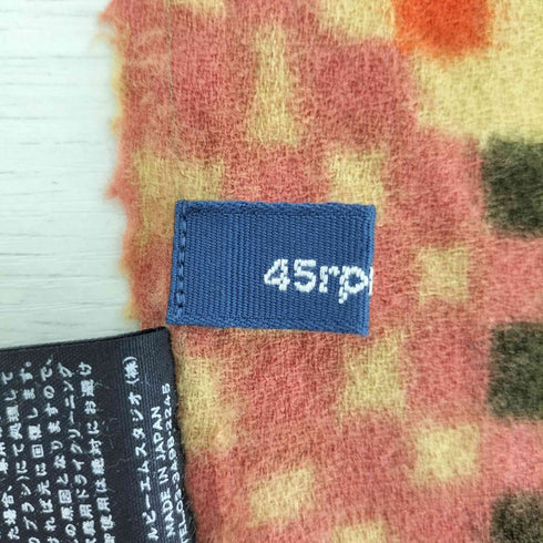 フォーティーファイブアールピーエム 45rpm 総柄 ウール マフラー レディース