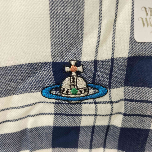 ヴィヴィアンウエストウッド Vivienne Westwood オーブロゴ刺繍 チェック柄 ハンカチ メンズ