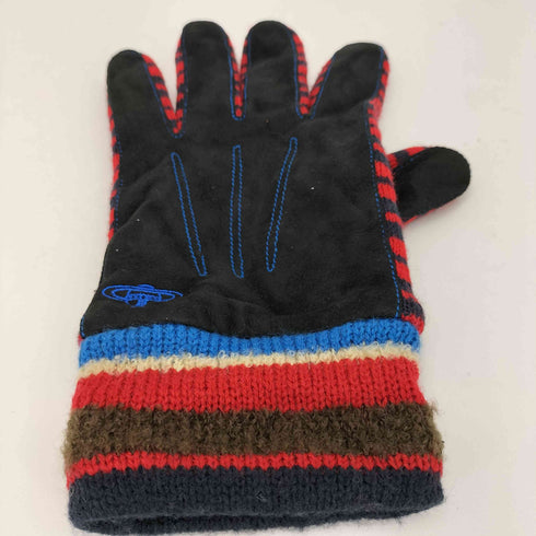 ヴィヴィアンウエストウッド Vivienne Westwood オーブロゴ刺繍 切り替え 手袋 メンズ