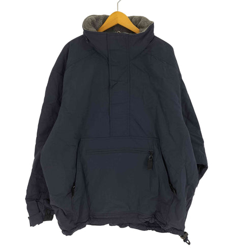 エディーバウアー Eddie Bauer 90-00S 白タグ POLARTEC ポーラテック ロゴ 刺繍 パッカブルフード 裾ドローコード 裏地フリース ハーフジップ アノラック パーカー ジャケット メンズ import:M