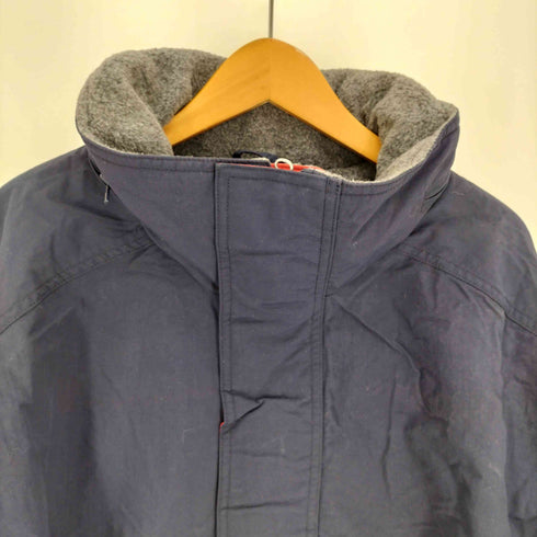 エディーバウアー Eddie Bauer 90-00S 白タグ POLARTEC ポーラテック ロゴ 刺繍 パッカブルフード 裾ドローコード 裏地フリース ハーフジップ アノラック パーカー ジャケット メンズ import:M