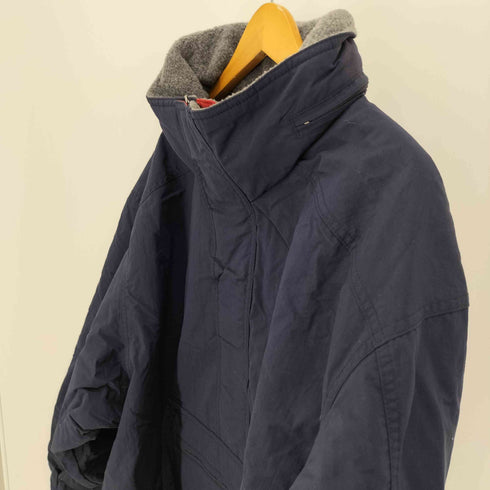 エディーバウアー Eddie Bauer 90-00S 白タグ POLARTEC ポーラテック ロゴ 刺繍 パッカブルフード 裾ドローコード 裏地フリース ハーフジップ アノラック パーカー ジャケット メンズ import:M