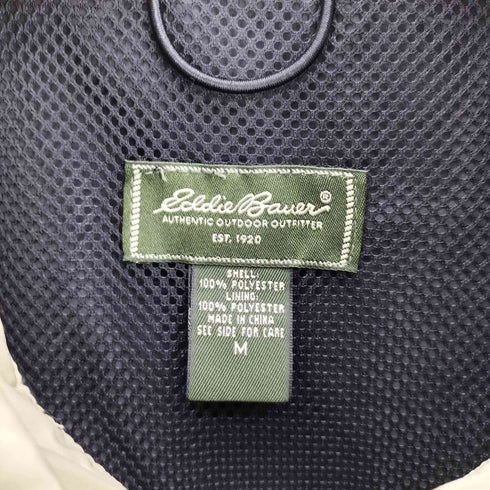 エディーバウアー Eddie Bauer 00S ロゴ 刺繍 裏地 メッシュ パッカブル フード ポリ― ハーフ コート メンズ import:M