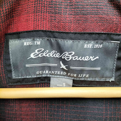 エディーバウアー Eddie Bauer 裏地オンブレチェック ロゴ 刺繍 フーデッド 中綿 ジャケット メンズ import:S