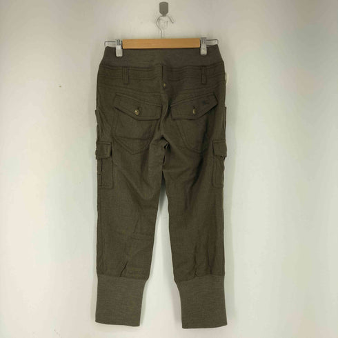 バーバリーブルーレーベル BURBERRY BLUE LABEL ウール混 ドロストカーゴパンツ レディース 36