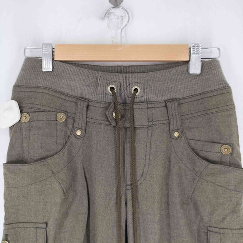 バーバリーブルーレーベル BURBERRY BLUE LABEL ウール混 ドロストカーゴパンツ レディース 36