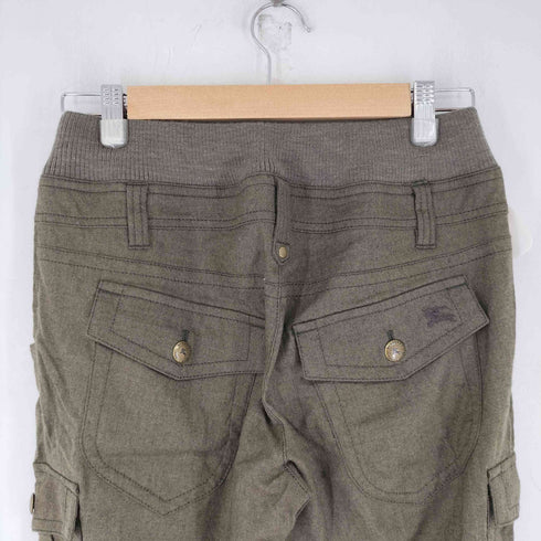バーバリーブルーレーベル BURBERRY BLUE LABEL ウール混 ドロストカーゴパンツ レディース 36