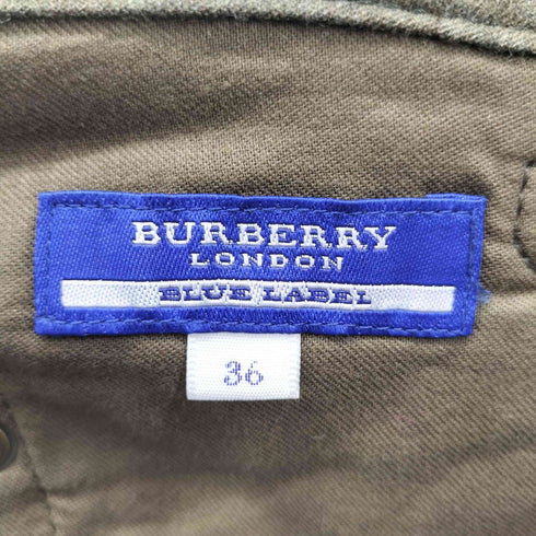 バーバリーブルーレーベル BURBERRY BLUE LABEL ウール混 ドロストカーゴパンツ レディース 36