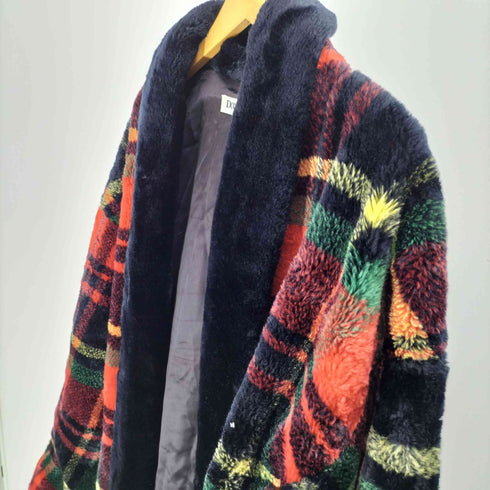 ドニーブルック DONNYBROOK USA製 タータンチェック ボア フリース ガウンコート レディース import:M
