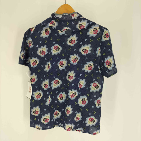 ローラアシュレイ LAURA ASHLEY 花柄 ドット 総柄 フリル ネック ブラウス レディース 11