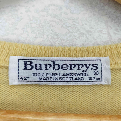 バーバリーズ BURBERRYS ロゴ刺繍Vネックニット メンズ 42