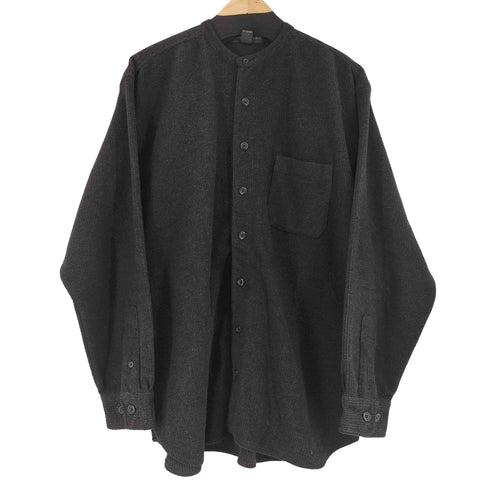 バナナリパブリック BANANA REPUBLIC 90S-00S ウール混 L/S バンドカラーシャツ メンズ import:M