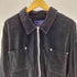 デニムアンドコー Denim&Co リベット ポケット コットン ベロア ジップアップ シャツ ジャケット ビッグサイズ メンズ 3X