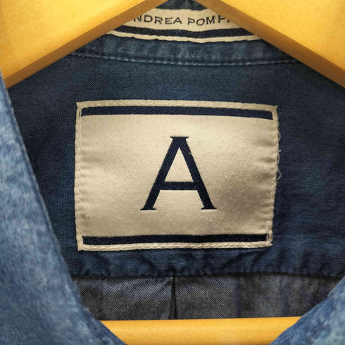 アンドレアポンピリオ ANDREA POMPILIO リネン混 レギュラーカラーシャツ イタリア製 メンズ EUR:44