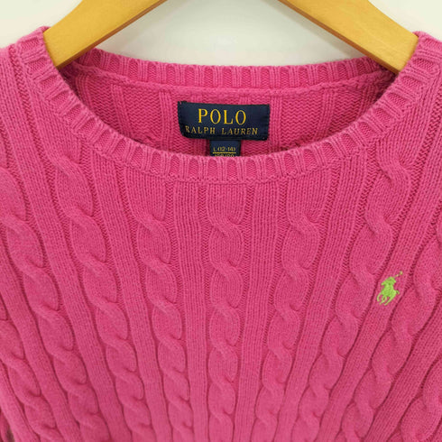 ポロラルフローレン POLO RALPH LAUREN ポニー刺繍 ケーブルコットンニット レディース L (12-14)