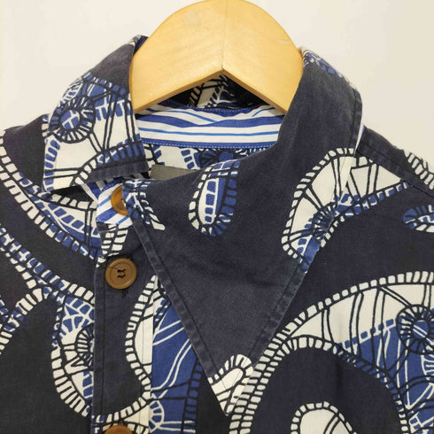 ヴィヴィアンウエストウッドマン Vivienne Westwood MAN ペイズリー柄 ストライプ柄 ドッキング アシンメトリーカラー ロングスリーブシャツ メンズ EUR:46