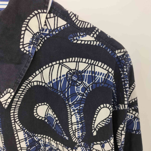 ヴィヴィアンウエストウッドマン Vivienne Westwood MAN ペイズリー柄 ストライプ柄 ドッキング アシンメトリーカラー ロングスリーブシャツ メンズ EUR:46