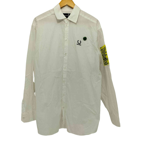 ラフシモンズ RAF SIMONS SM1956 PATCHED OVERSIZED SHIRT 袖パッチ ロングスリーブシャツ メンズ import:S