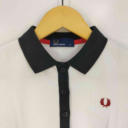 フレッドペリー FRED PERRY ロゴ刺繍 リブチェック 鹿の子 ポロシャツ レディース import:M