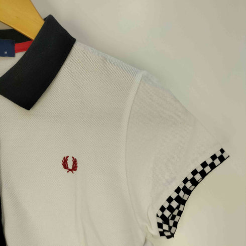 フレッドペリー FRED PERRY ロゴ刺繍 リブチェック 鹿の子 ポロシャツ レディース import:M