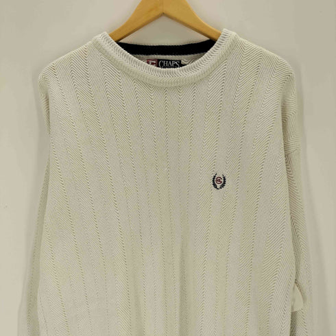 チャップスラルフローレン CHAPS RALPH LAUREN 90s USA製 ヘリンボーンクルーネックニット メンズ import:XL