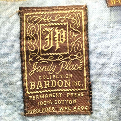 JANDY PLACE BARDON 襟芯 コットンデニムシャツ メンズ