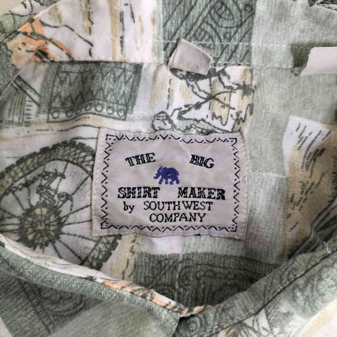 THE BIG SHIRT MAKER 総柄 レギュラーカラーシャツ メンズ import:XL
