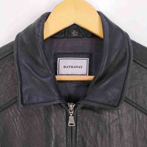 HATHAWAY ジップアップ レザージャケット メンズ import:XL