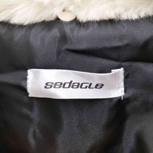 セダクル sedacle 襟ボア 比翼 フェイクレザー ジップアップ ジャケット 韓国 レディース FREE