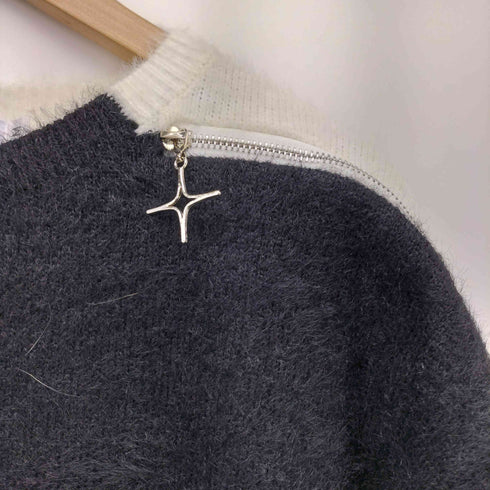 PERSON INTENTION サイドジップ 変形デザイン シャギー ニット メンズ import:M