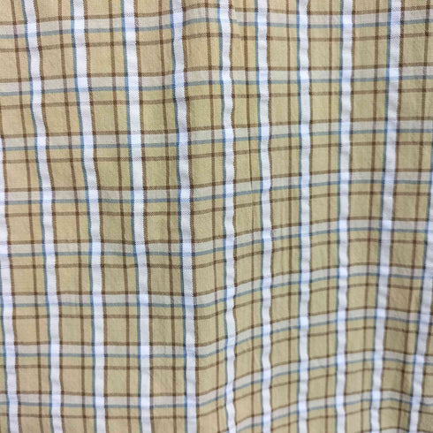 エルエルビーン L.L.Bean オーガニックコットン シアサッカー 半袖 チェックシャツ メンズ import:XL