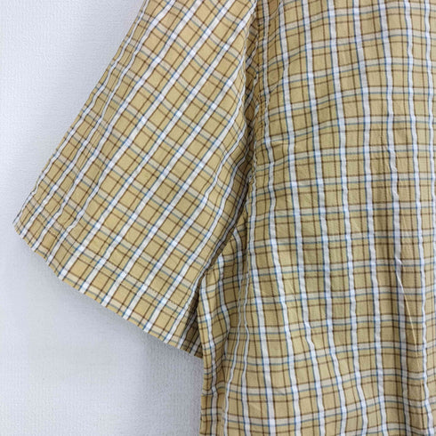 エルエルビーン L.L.Bean オーガニックコットン シアサッカー 半袖 チェックシャツ メンズ import:XL
