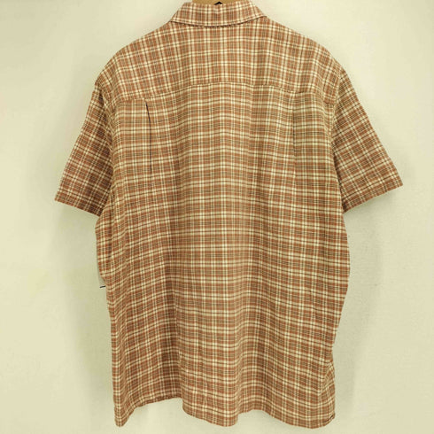 エルエルビーン L.L.Bean 90-00S リネン混 半袖 チェックシャツ メンズ import:L