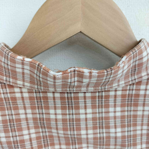 エルエルビーン L.L.Bean 90-00S リネン混 半袖 チェックシャツ メンズ import:L