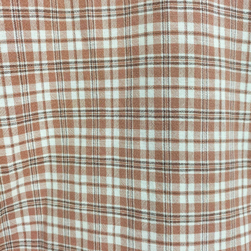 エルエルビーン L.L.Bean 90-00S リネン混 半袖 チェックシャツ メンズ import:L